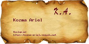 Kozma Ariel névjegykártya