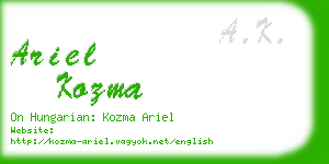 ariel kozma business card
